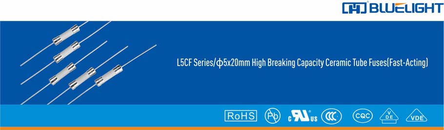 L5CF系列/Φ5X20陶瓷管高分斷快斷保險絲(圖1)